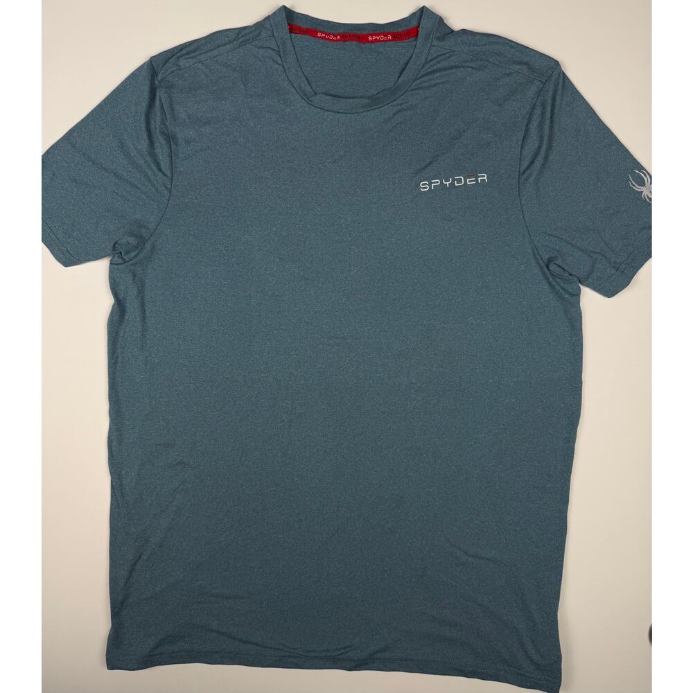 Spyder Active Performance T Shirt Mens XL Blue Athletic Gym Training Tee